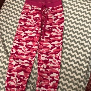 Pink camouflage pajama pants